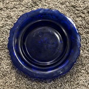 Vintage Mosser Cobalt Blue Butter Plate